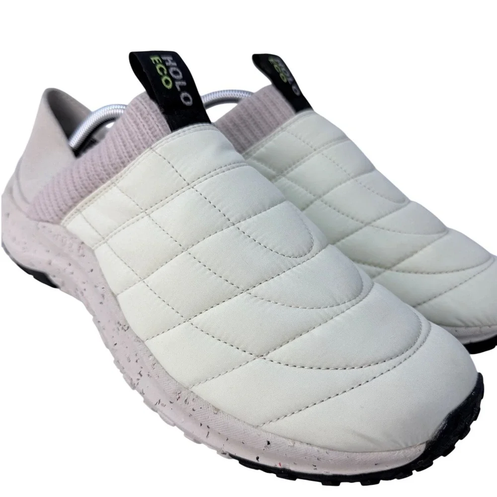 HOLO ECO Maverick Quilted Slip On Sneakers Cream Beige Mens Sustainable Shoes